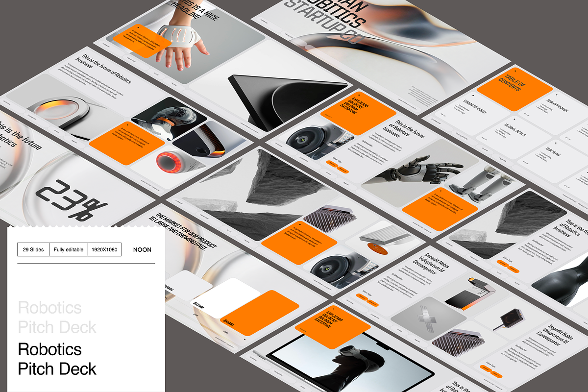 Pitch Deck Robotics, a Presentation Template by Oday Noon (Photo 1 of 5)