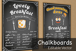 Two vector chalkboards, a Flyer Template by Julia Tim