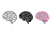 Detailed Human Brain Vector Icon Set, an Object Graphic by Artonix (Thumbnail 2 of 3)