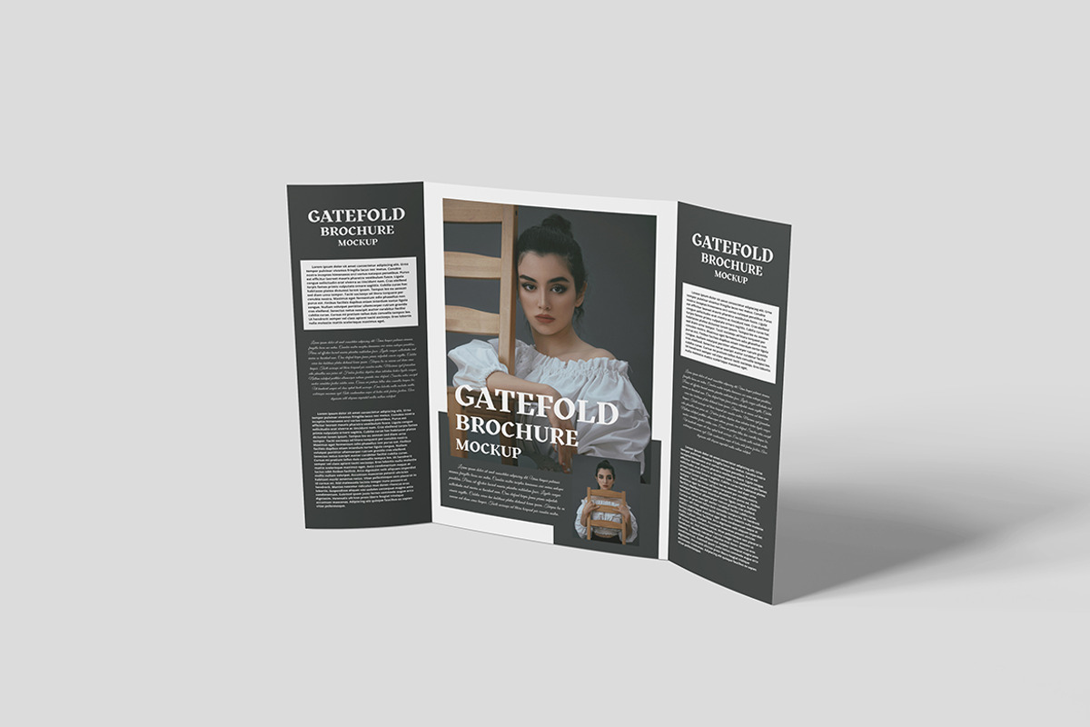 Gatefold Brochure Mockup, an Advertising Mockup by Indah (Photo 4 of 6)