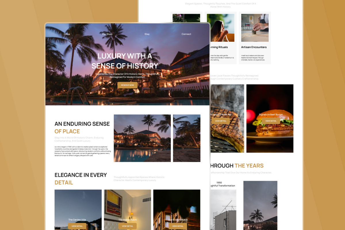 Cusion Heritage Luxury Hotel Landing, a Landing Page Template by trabaskriya (Photo 4 of 5)