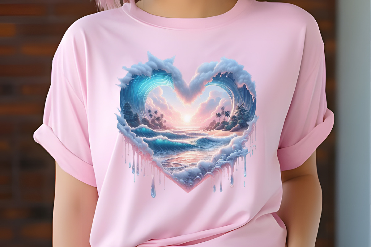 Retro Beach Heart Watercolor Clipart, an Illustration by RobertsArt (Photo 4 of 7)