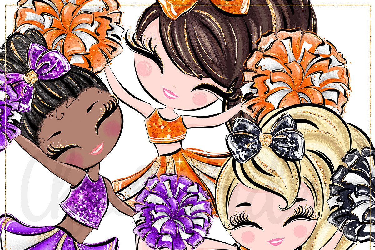 Cheerleader Hand Drawn Clipart, a Sport Illustration by Masha  Studio (Photo 12 of 13)