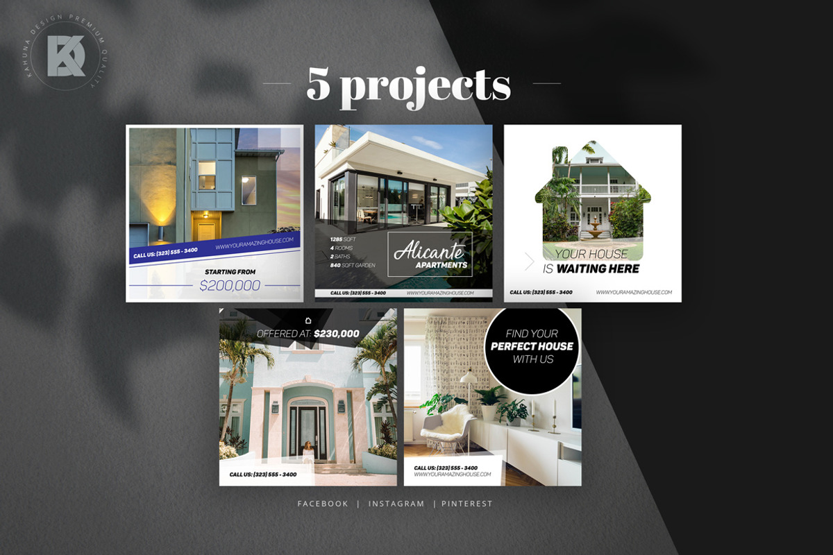Real Estate Social Media Pack, a Social Media Template by Kahuna Design (Photo 5 of 6)