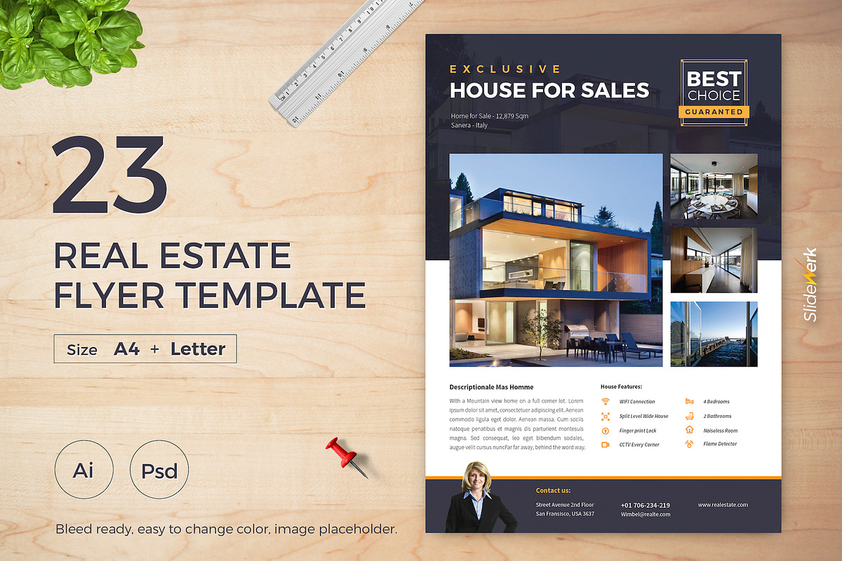 Real Estate Flyer 23, a Flyer Template by Slidewerk