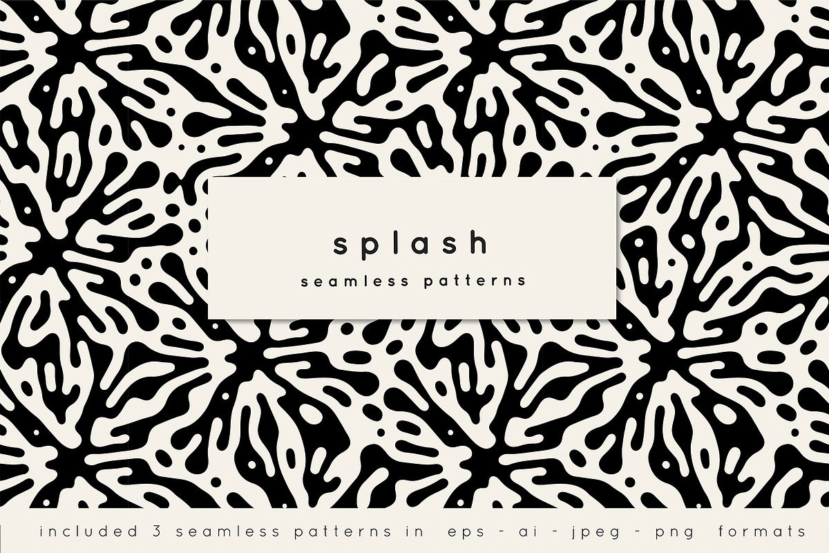 Splash Seamless Patterns Set, a Pattern Graphic by Curly_Pat (Photo 1 of 4)