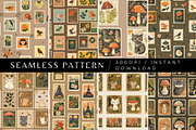 8 Cottagecore Stamp Seamless Pattern, a Pattern Graphic by Inknfolly (Thumbnail 1 of 5)