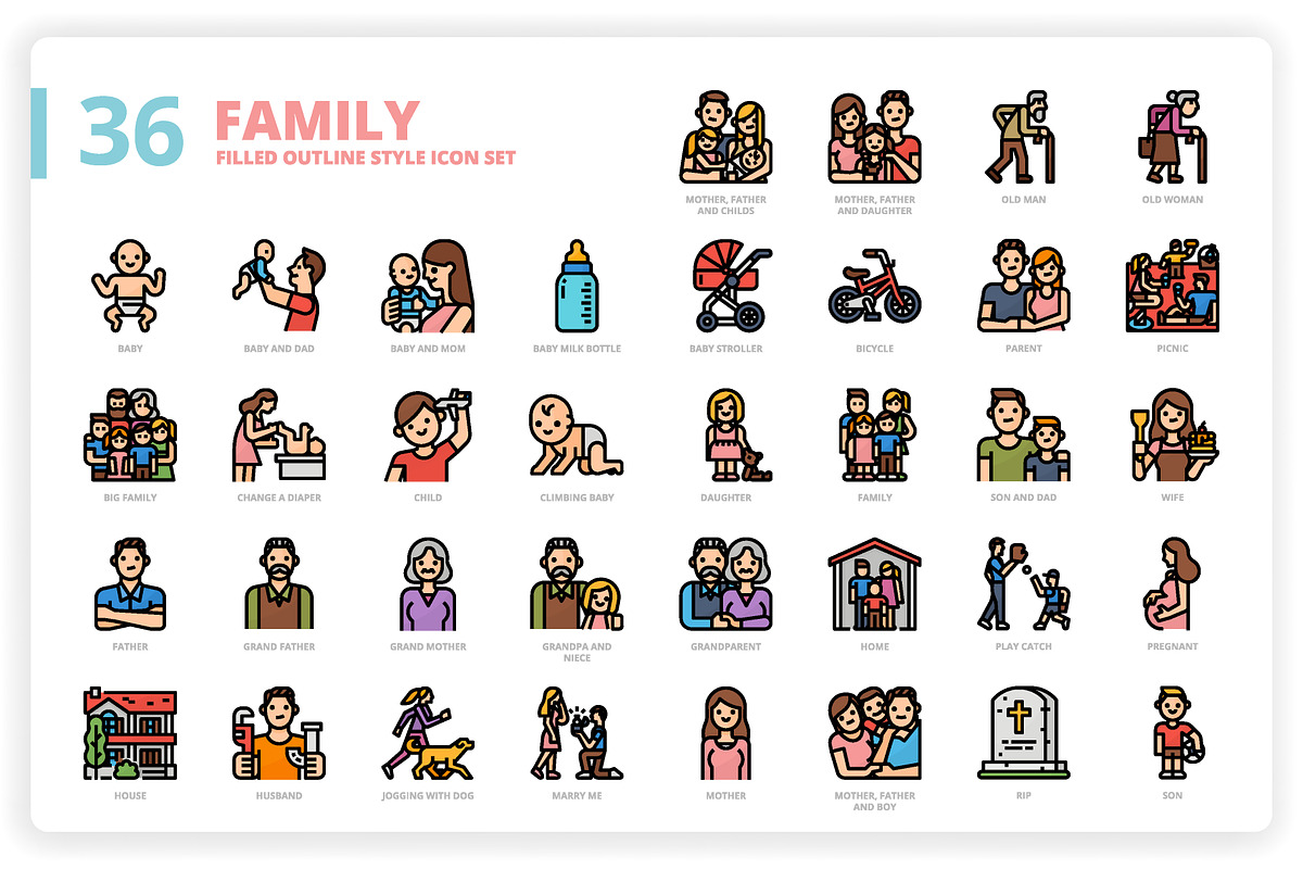 3,600 Icons x3 Styles, an Outline Icon by monkik (Photo 120 of 299)