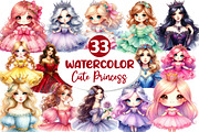 Cute Princess Clipart PNG, an Illustration by Dream Creation (Thumbnail 1 of 7)
