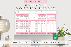 Google Sheets Monthly Budget Tracker, a Templates & Theme by BRANDcontent