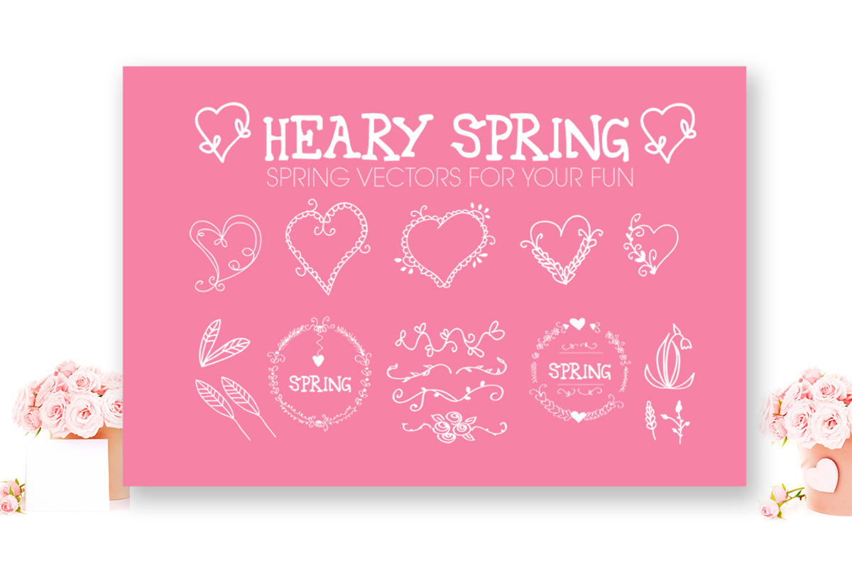 Vector Spring Hearts, an Illustration by KatjaPotokar (Photo 1 of 2)