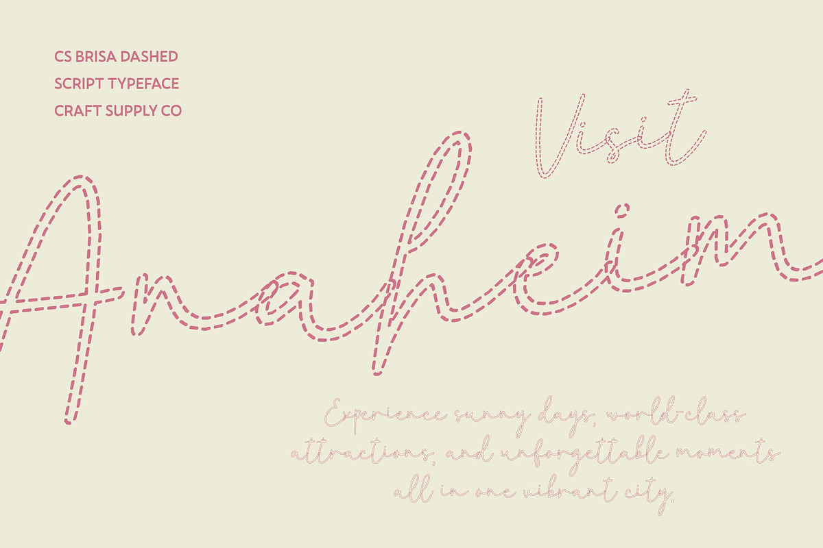 CS Brisa Dashed, a Script Font by Craft Supply Co. (Photo 6 of 8)