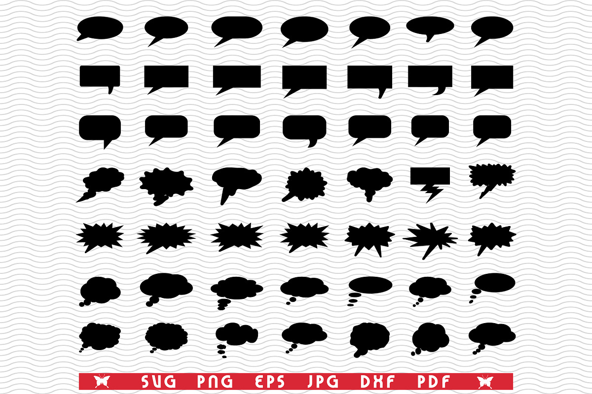SVG Speech Bubble, Black silhouette, a Pattern Graphic by DesignStudioRM (Photo 3 of 3)