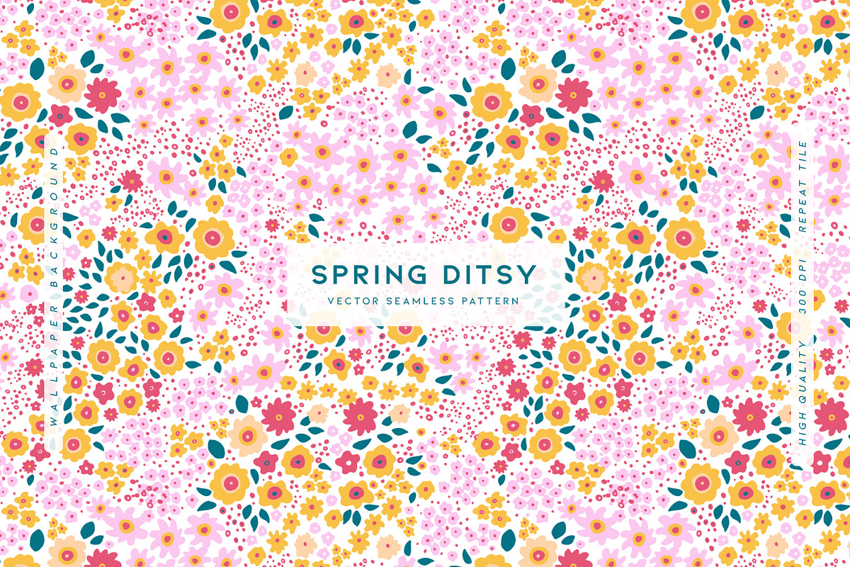 Spring Ditsy Vector Seamless Pattern, a Pattern Graphic by MalyskaStudio (Photo 1 of 15)