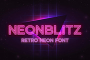NEONBLITZ - Retro Neon Font, a Sans Serif Font by Almarkhatype (Thumbnail 1 of 10)