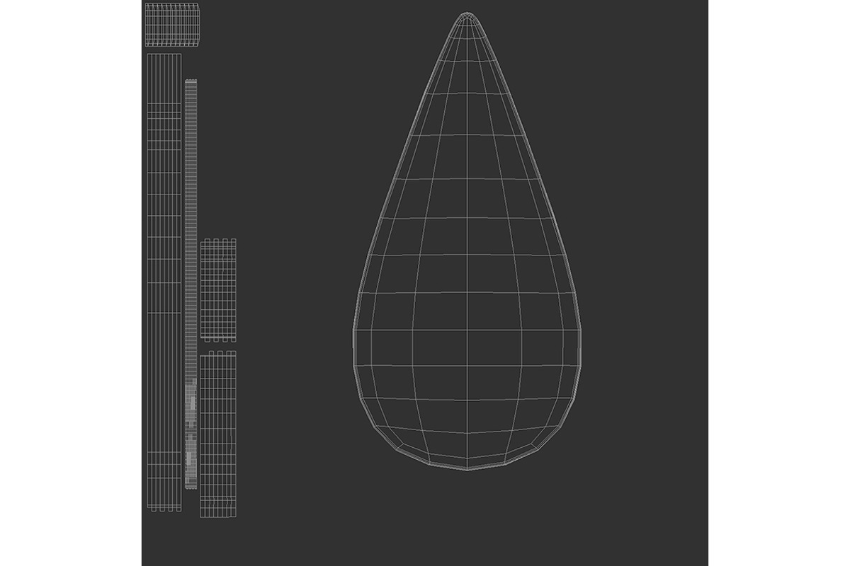 Black Drop Earring Jewelry 3D Model, an Object 3D Model by rebrandy (Photo 6 of 9)