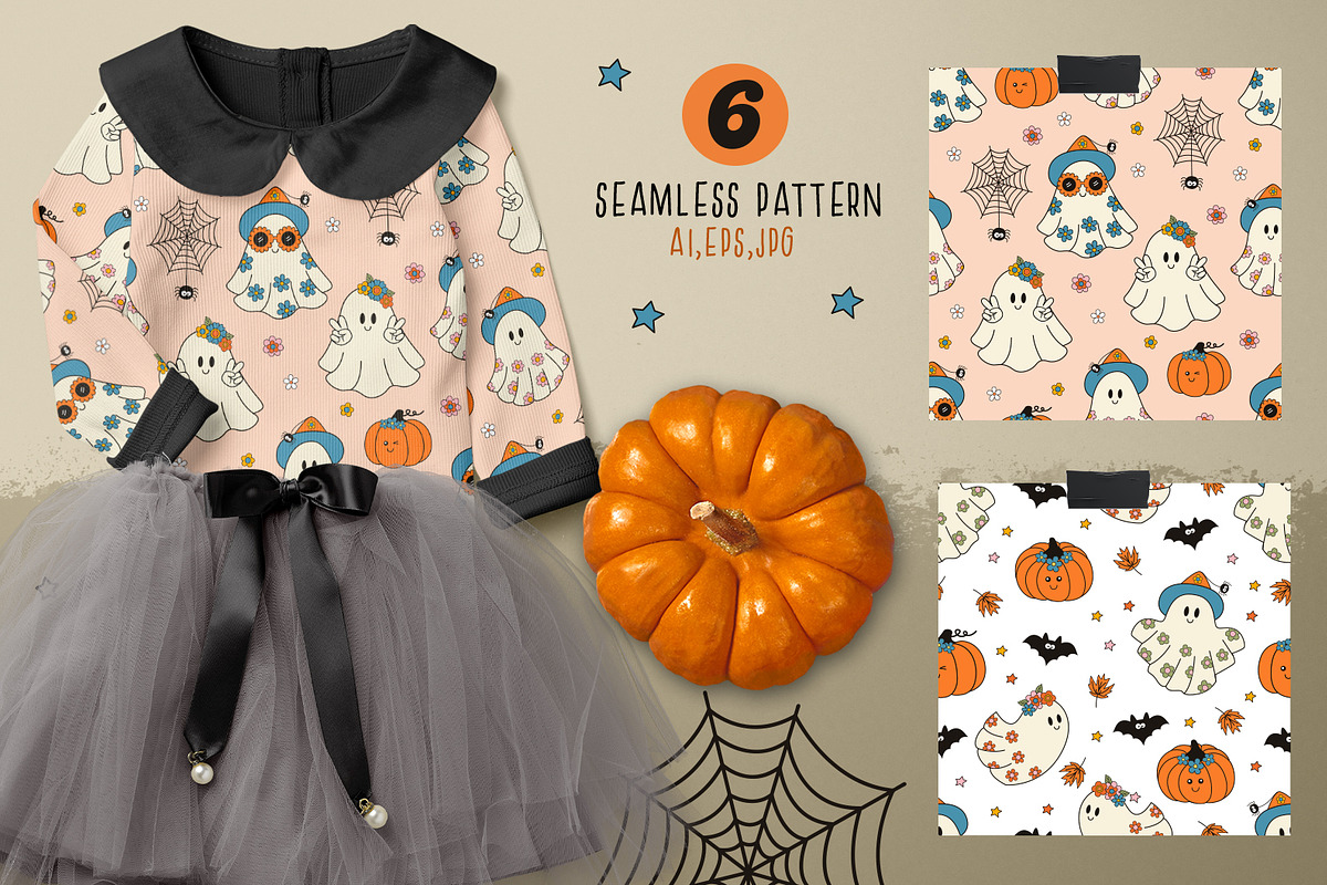 cute ghost collection, a Seasonal Illustration by NataKa (Photo 7 of 9)