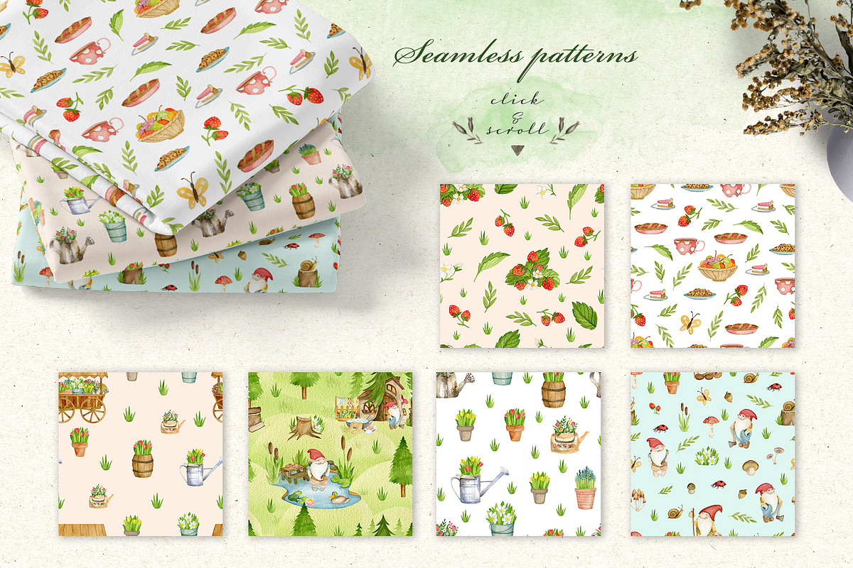 Watercolor gnomes. Big bundle, an Illustration by JuliaBadeeva (Photo 26 of 27)