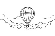 Hot Air Balloon Cloud Line Art bundl, an Illustration by Designer_Momina (Thumbnail 51 of 51)