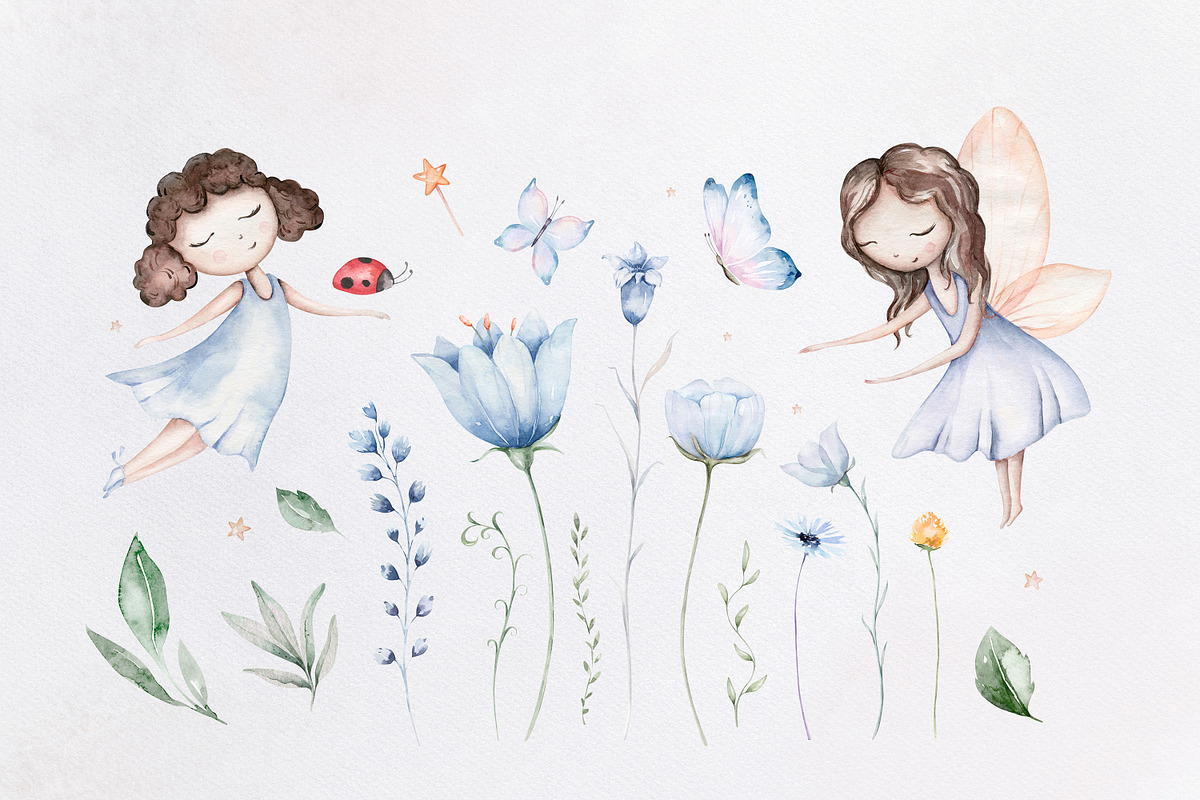 Fairy garden watercolor collection, an Object Graphic by Peace ART (Photo 4 of 14)