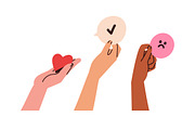 Hands with heart, star, emoji symbol, a Person Illustration by Good Studio (Thumbnail 12 of 25)