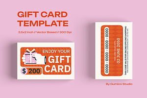 Gift Card Template, a Card Template by Gumico Studio.