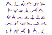 75 Yoga poses. Big collection, a Healthcare Illustration by tamara.comotomka (Thumbnail 2 of 2)