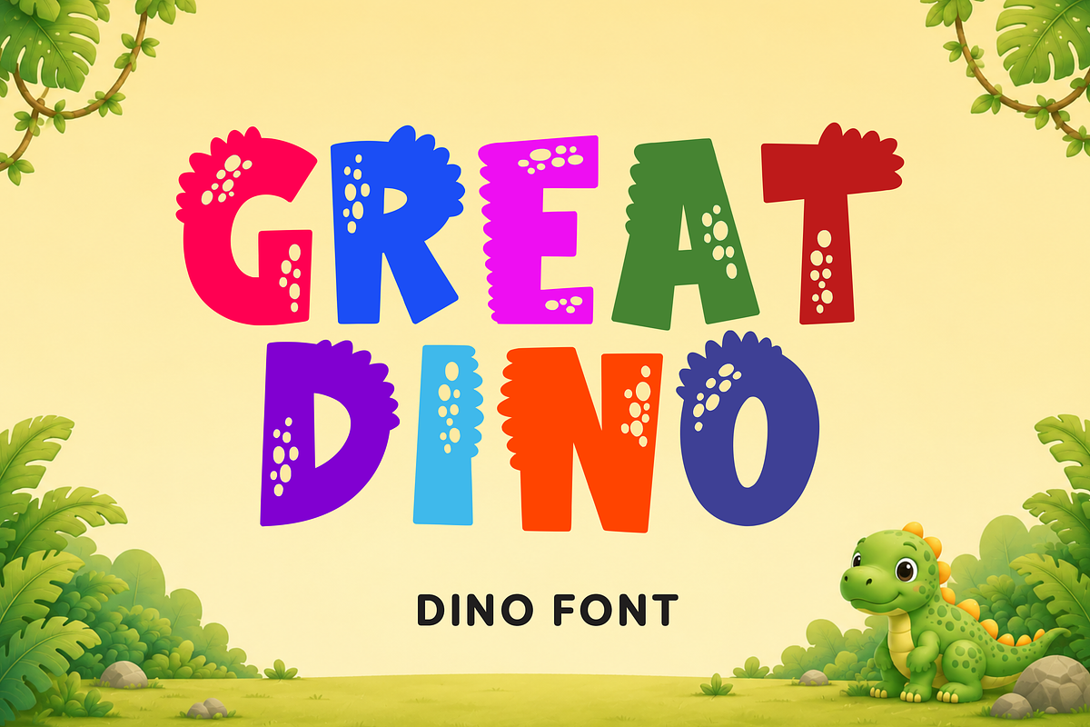 Great Dino - Dino Font, a Handwritten Font by Mozatype (Photo 1 of 9)