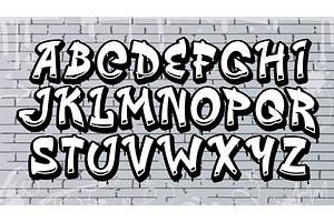 Graffiti font or hip hop type, a Decorative Illustration by Vector Tradition