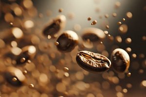 Coffee beans falling in a captivatin, a Photo by Iftikhar Alam