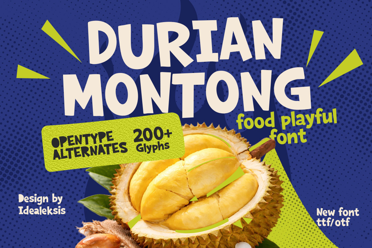 Durian Montong - Food Font, a Handwritten Font by Ideal Eksis (Photo 10 of 10)