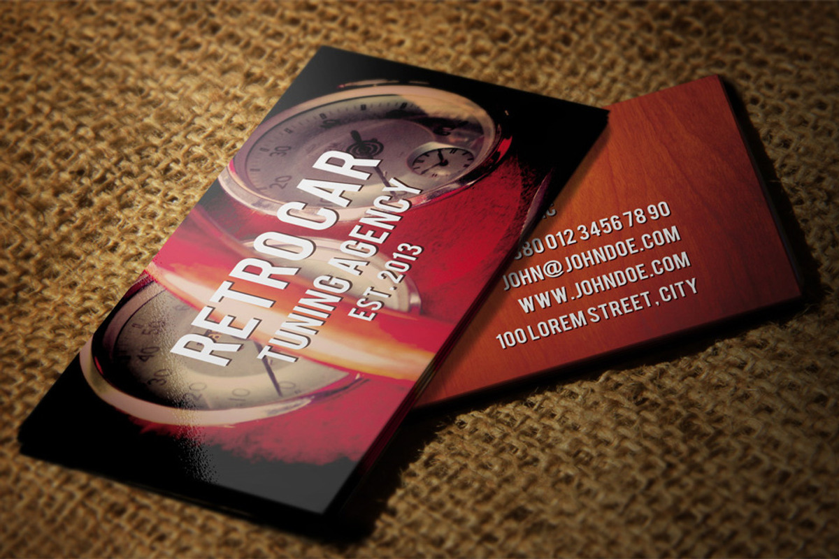 Retro Car - Business Cards, a Business Card Template by Nazar Hrabovyi (Photo 2 of 3)
