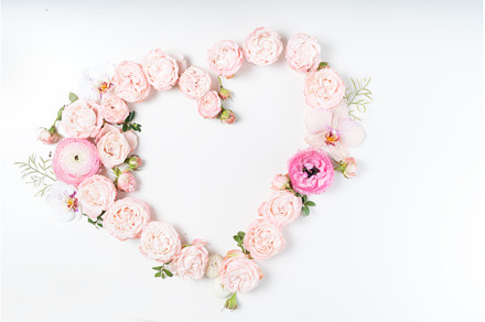 Flowers flat lay composition, a Holiday Photo by Neirfy
