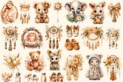 Boho Baby , Watercolor clipart, a Decorative Illustration by Hello My Print (Thumbnail 3 of 10)
