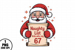 Naughty List Kids who say 67, an Illustration by Daily.Designs