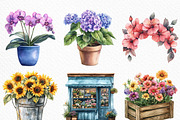 Watercolor Flower Shop Clipart, an Illustration by Craft Nest (Thumbnail 4 of 6)