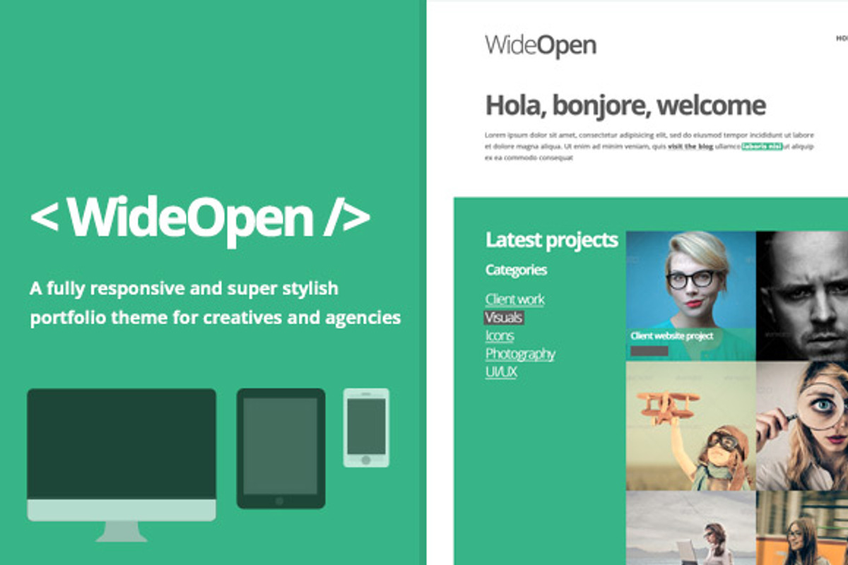 WideOpen: responsive WordPress theme, a WordPress Template by CRS Design (Photo 1 of 2)