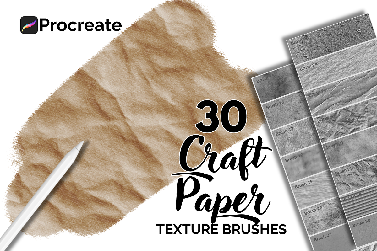 Procreate Craft Paper Brushes, a Brush Add-On by HopeArtIllustration (Photo 1 of 3)