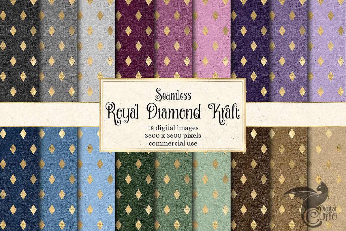 Royal Diamond Kraft Patterns, a Pattern Graphic by Digital Curio ...