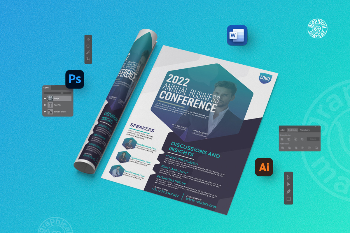 Business Conference Flyer V1, a Flyer Template by GraphicalMarket (Photo 2 of 6)