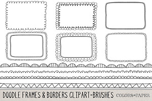 Hand Drawn Frames & Borders Clipart