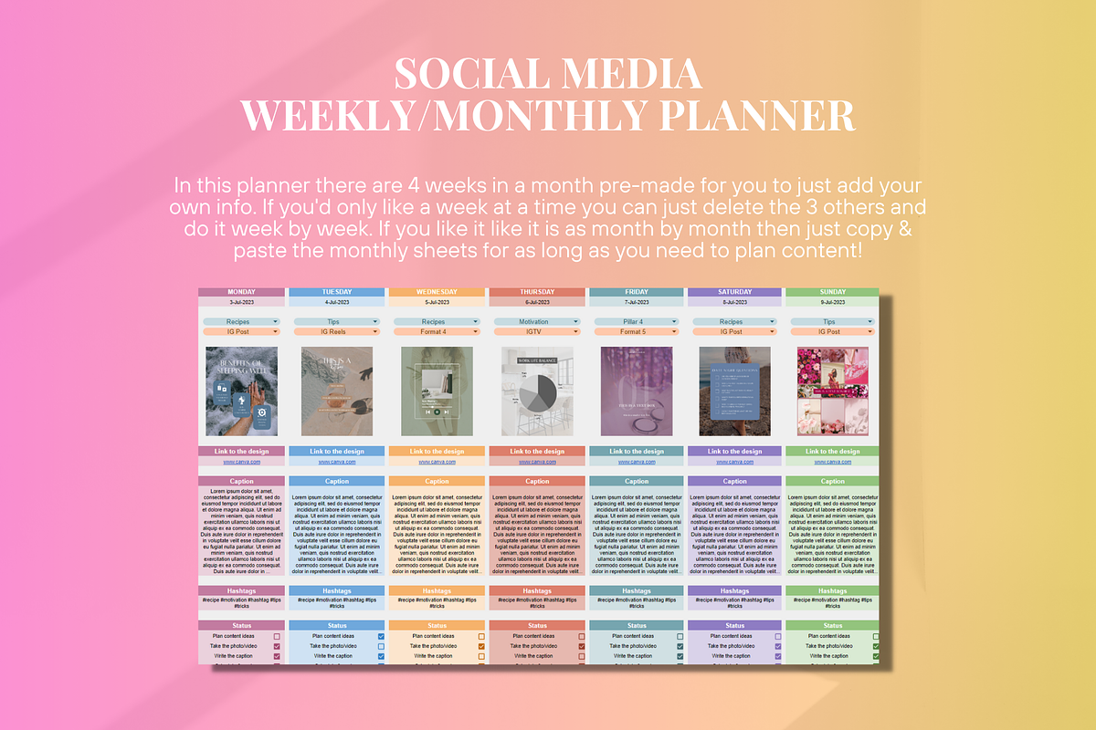 Google Sheets Social Media Planner, a Social Media Template by SociallyyCreative (Photo 2 of 9)