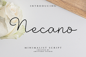 Necano Minimalist Script Font, a Script Font by Artiveko