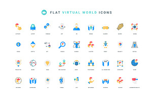 Travel metaverse virtual world icons, a Technology Illustration by Lemberg Vector