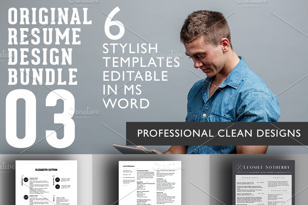 3 Professional Resume Designs Bundle, a Resume Template by Stand Out Shop (Photo 1 of 4)