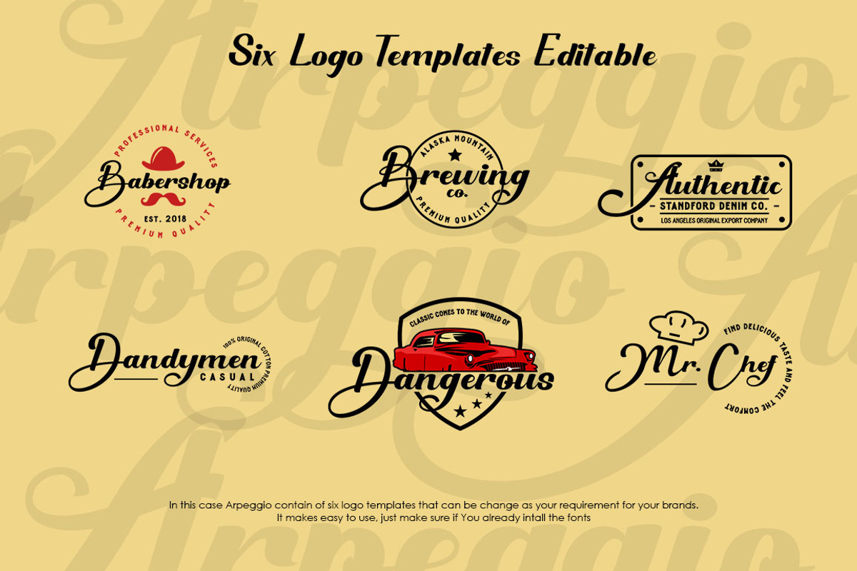 Arpeggio l Font Duo&6 Logo Templates preview 3