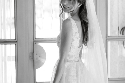 portrait of a bride in a white dress in a bright cafe, a Person Photo by Weddings, People, Travel