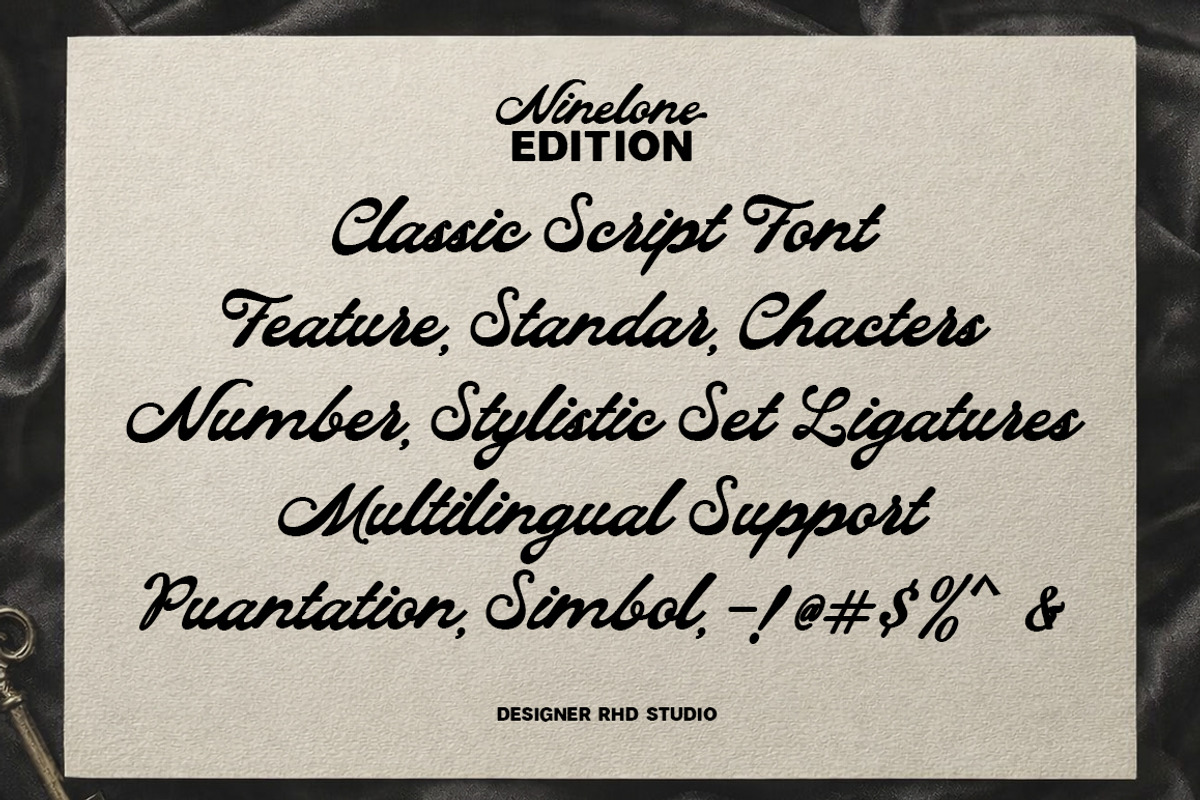 Ninelone Edition, a Script Font by StudioRhd (Photo 8 of 9)