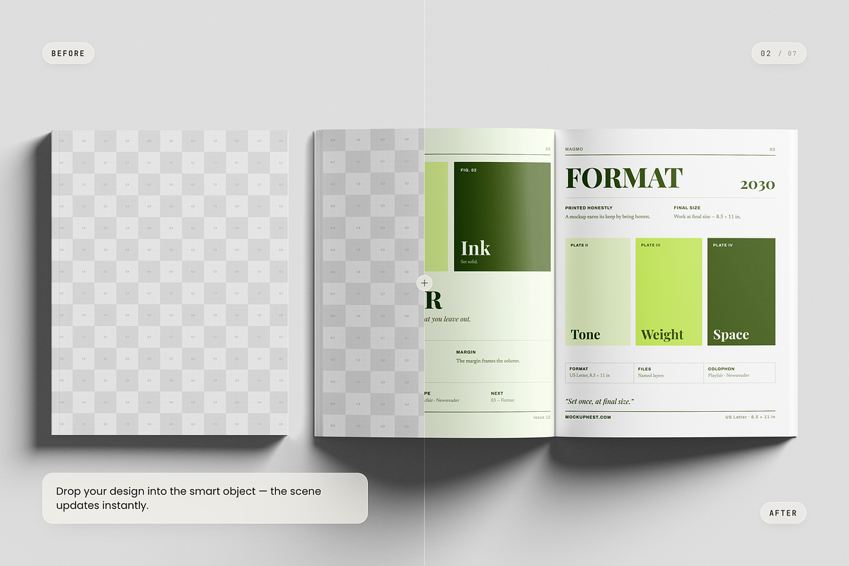 US Letter Magazine Mockup, a Books & Magazine Mockup by Toasin Studio (Photo 2 of 7)