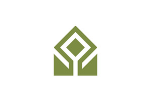 abstract house diamond nature logo, a Branding & Logo Template by Rasagama Studio